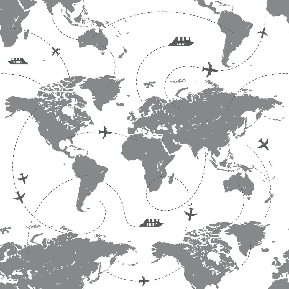 Seamless Pattern of the Map vector