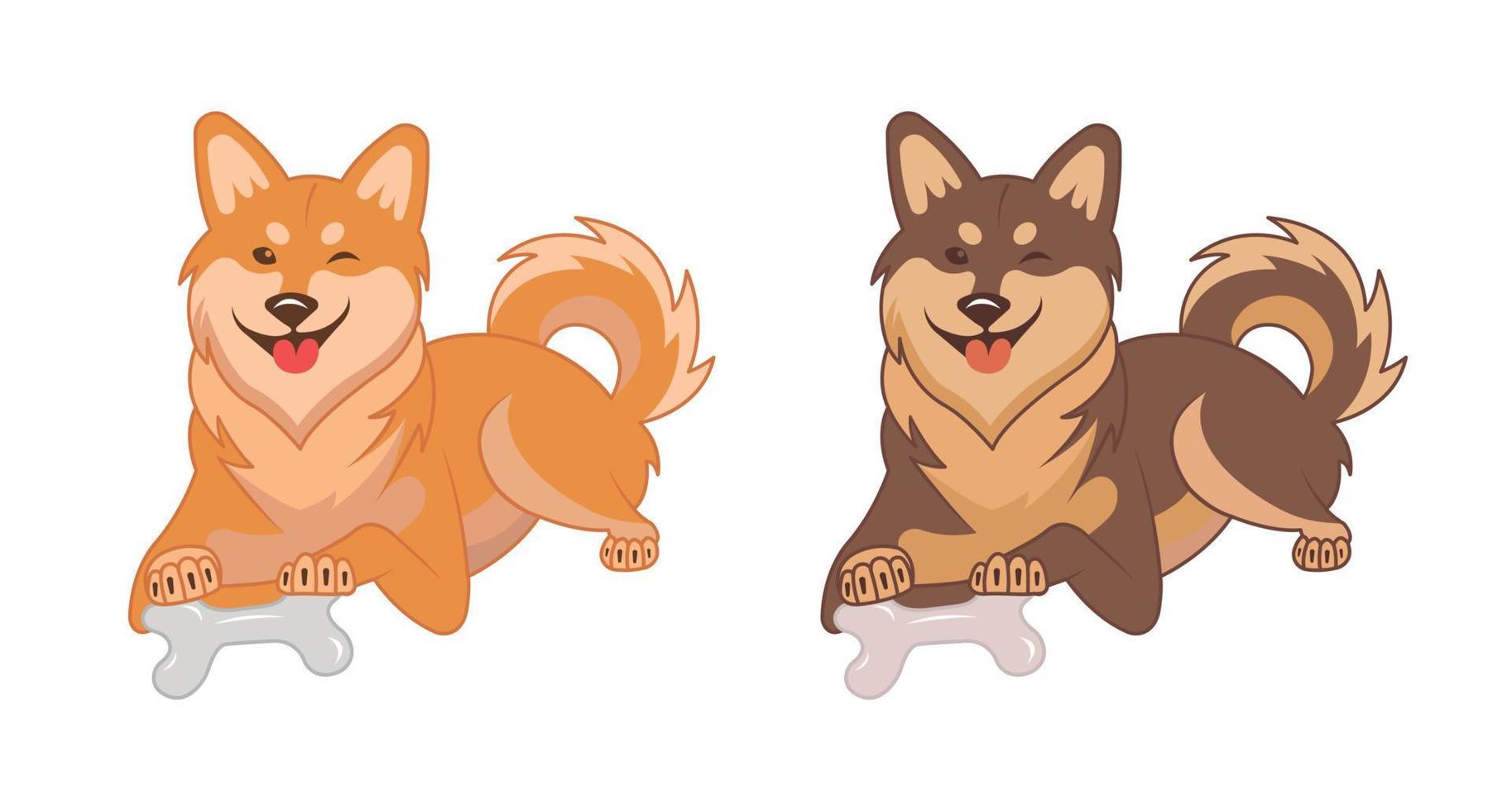 perros shiba inu vector