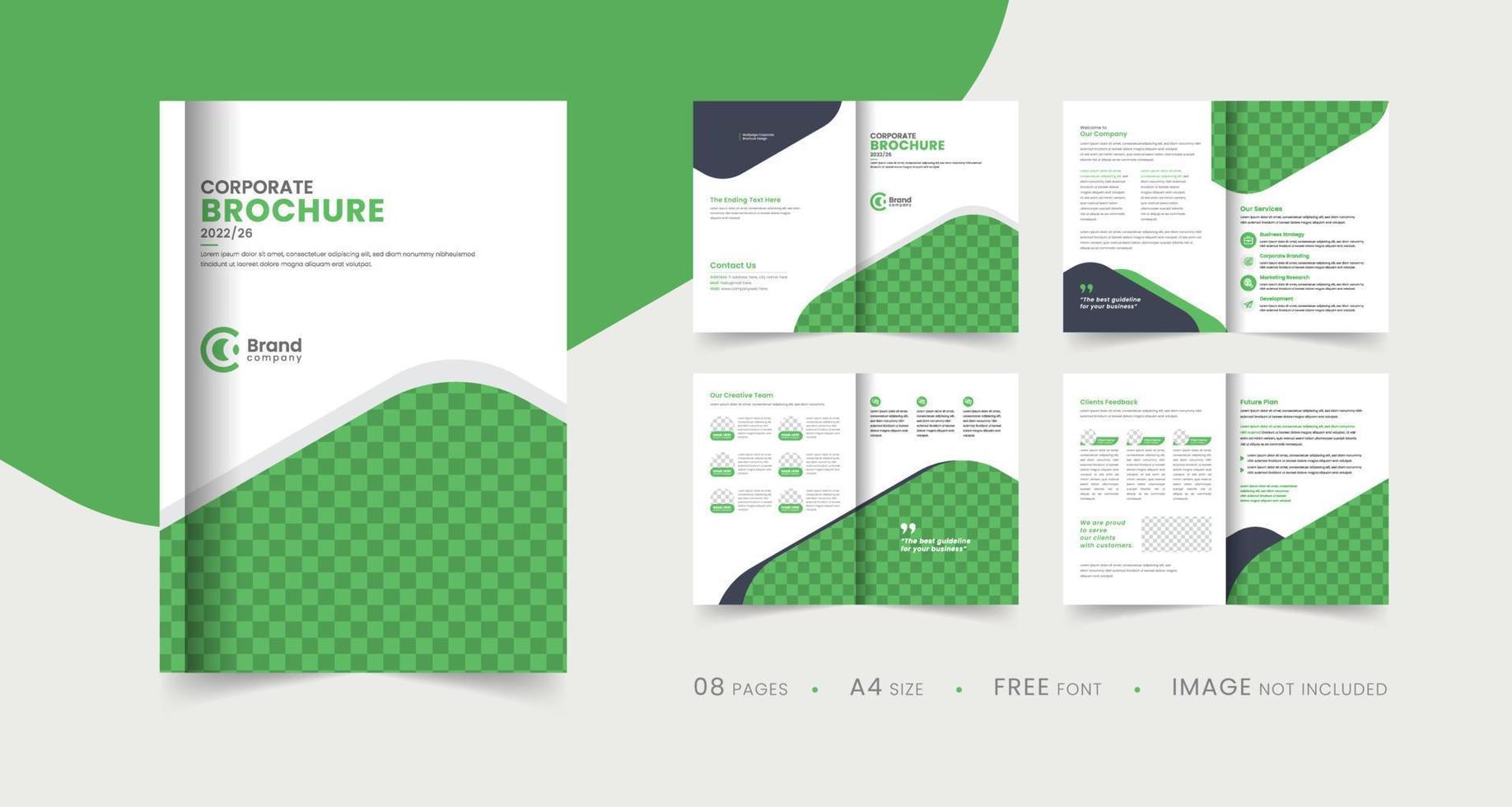 company profile brochure template layout design, multipage brochure design Free Vector