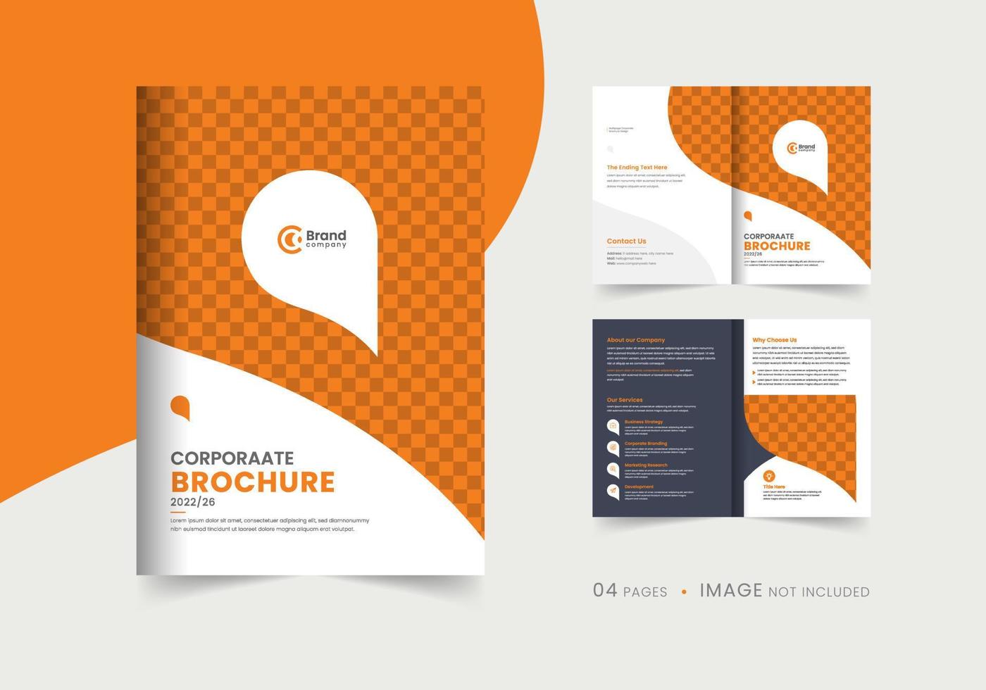 company profile brochure template layout design, multipage brochure design Free Vector