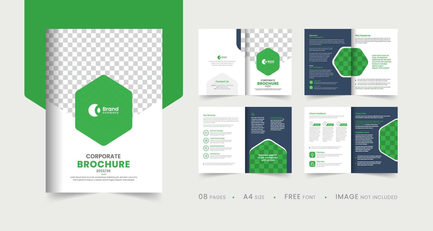 company profile brochure template layout design, multipage brochure design Free Vector