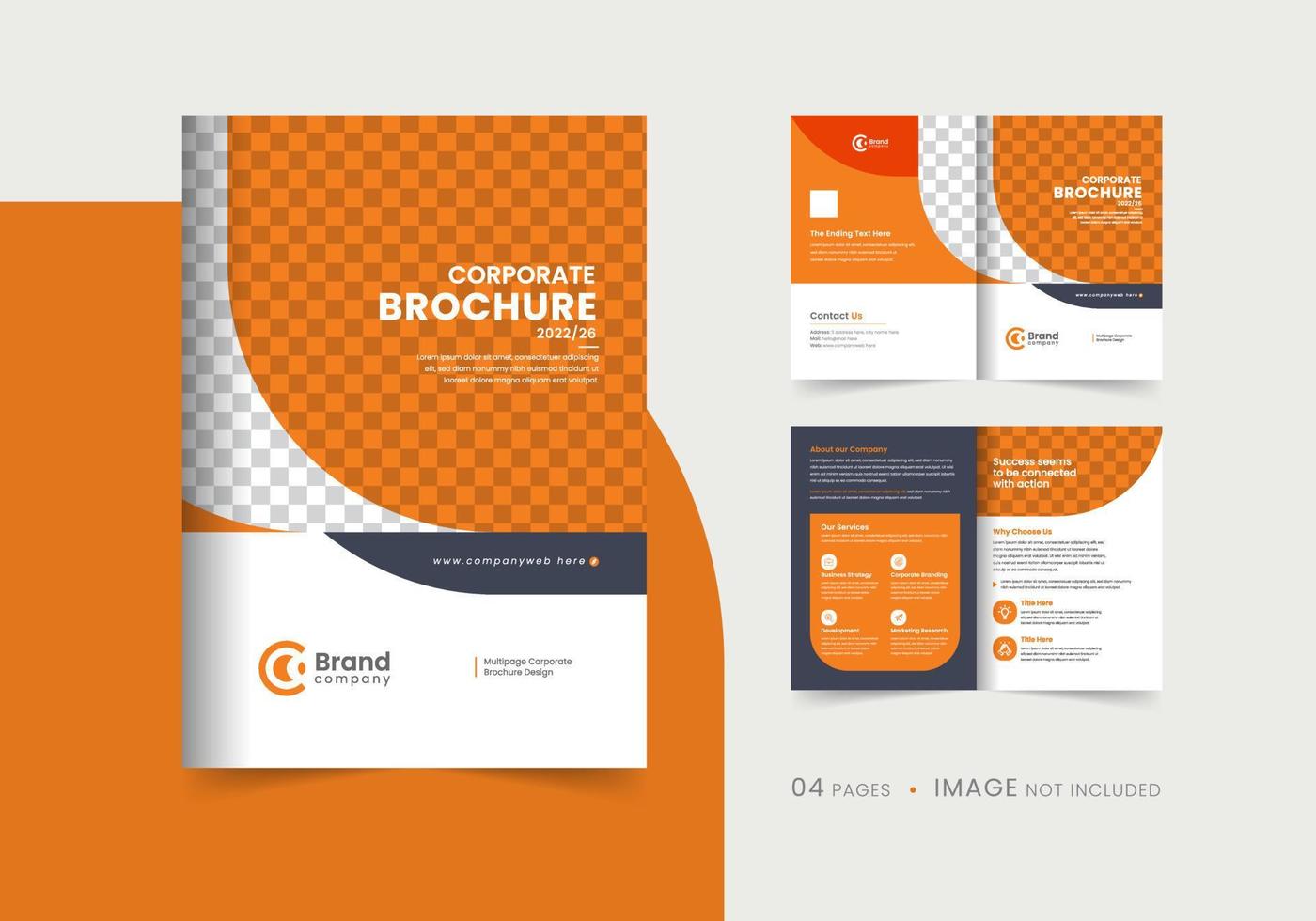 company profile brochure template layout design, multipage brochure design Free Vector