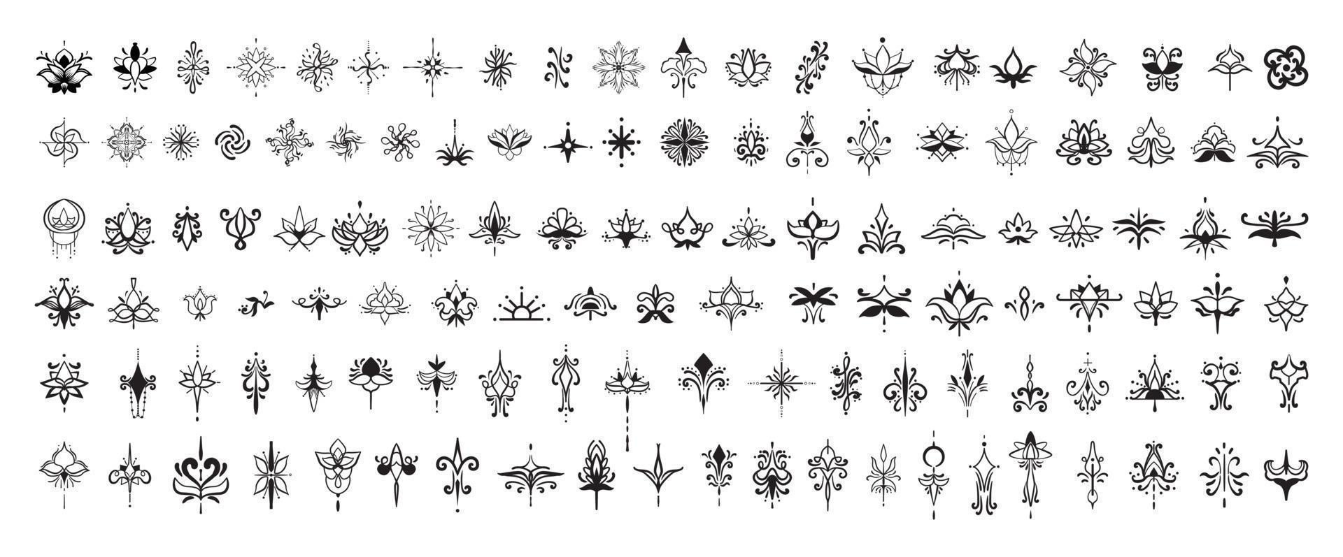 Tattoo and Pattern Set vector