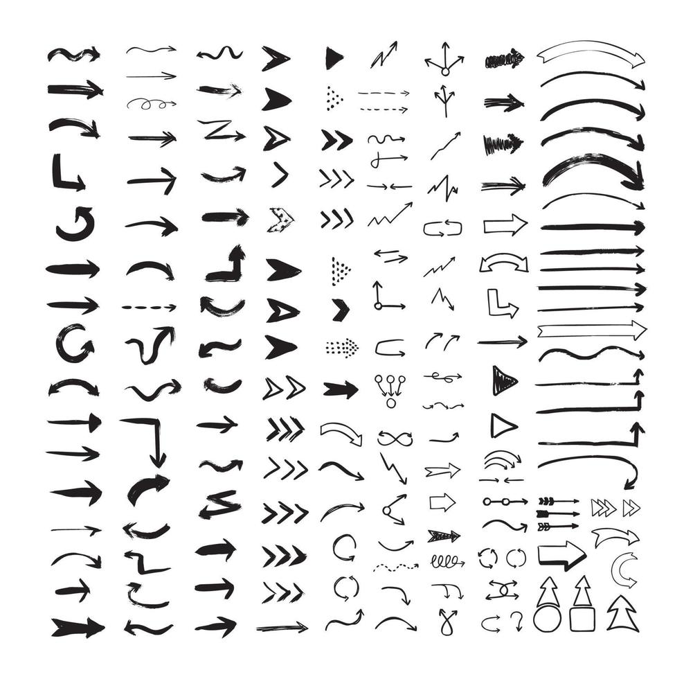 Collection of Texturing Arrows vector