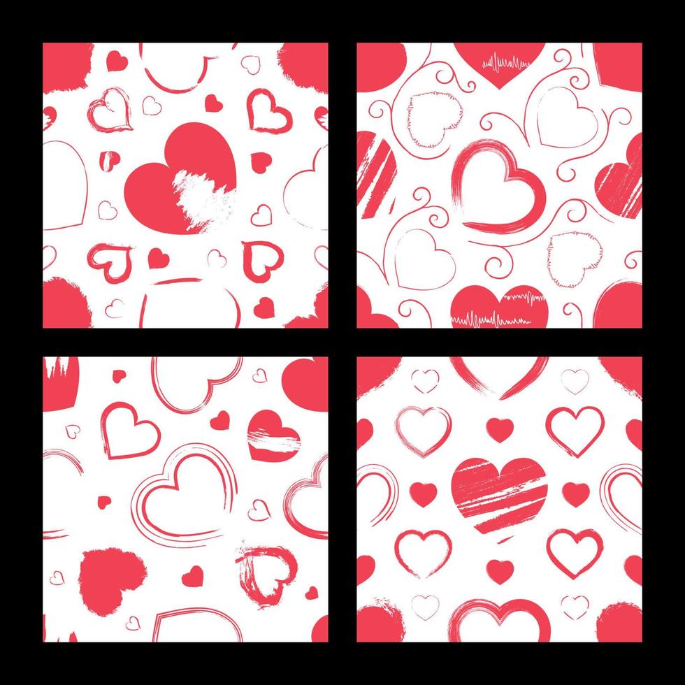 Seamless Pattern with Hearts vector