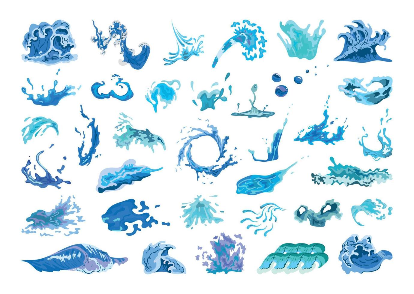 Vector Collection of Waves and Splashes