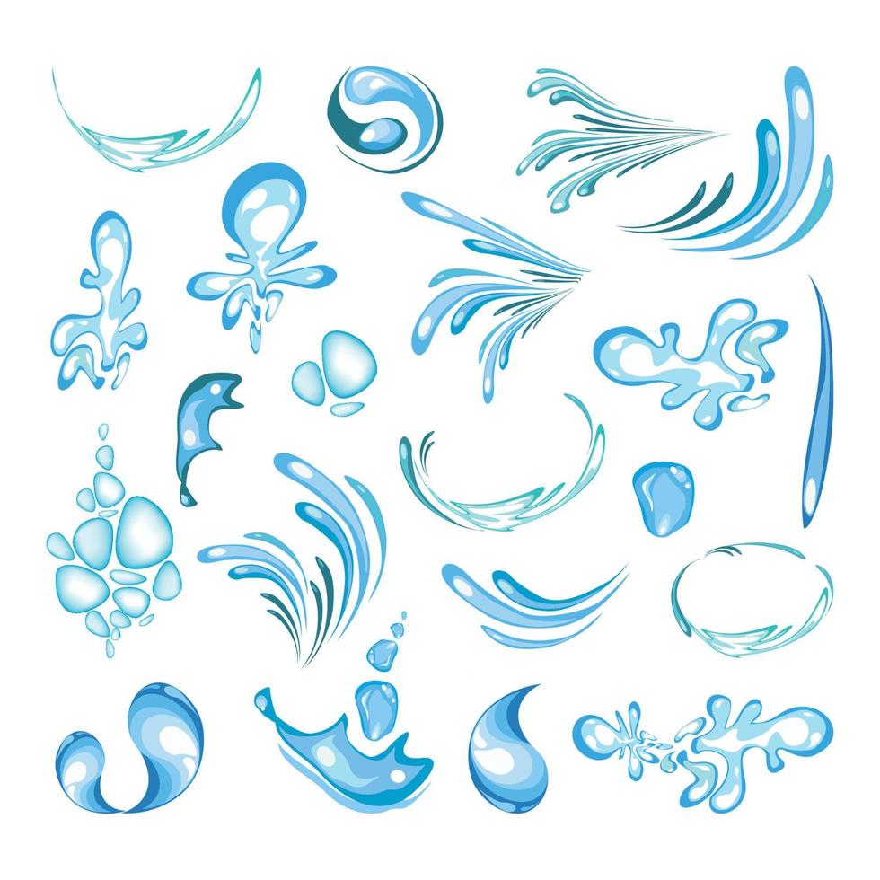 Water Splashes Set vector