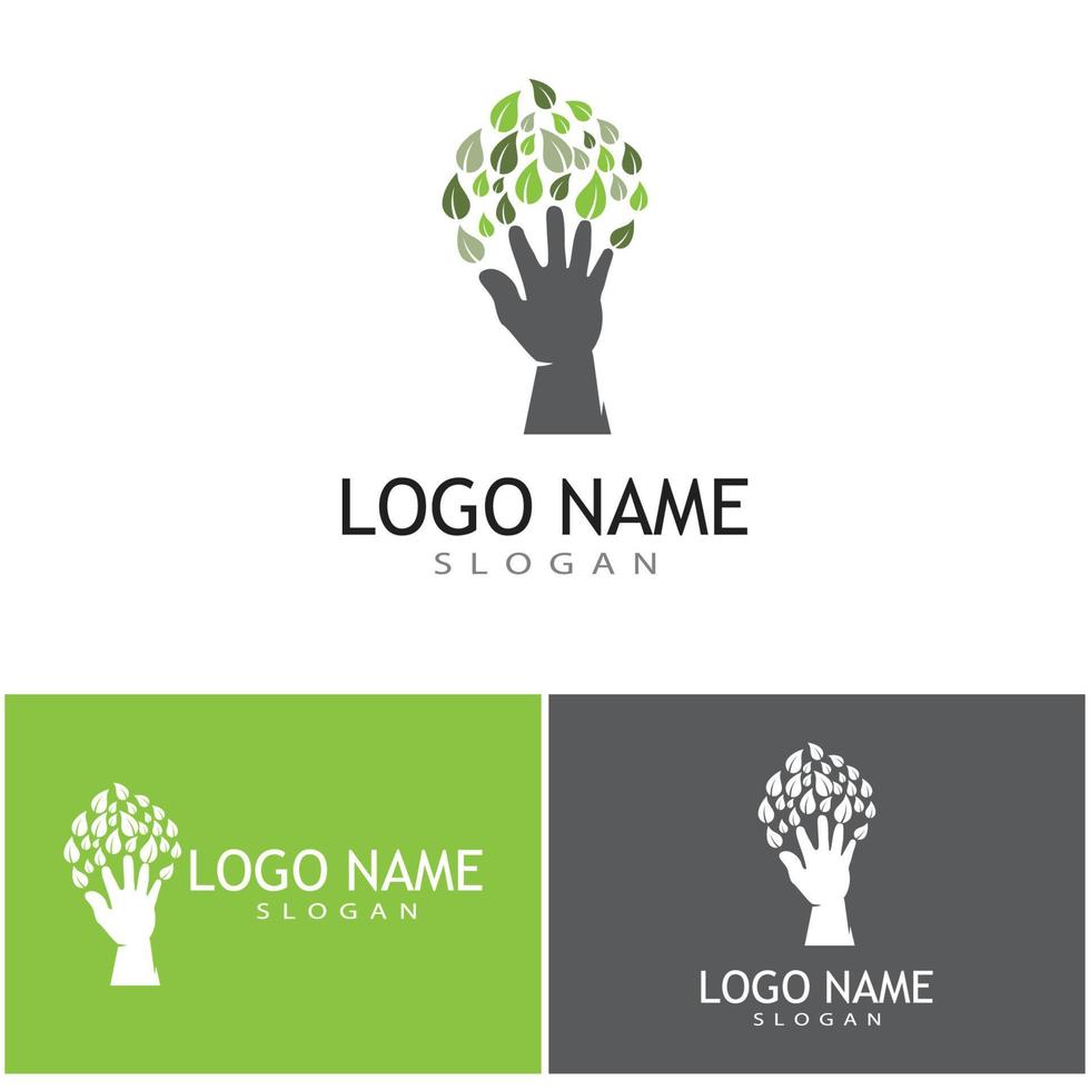 mano cuidado logo plantilla vector icono negocio