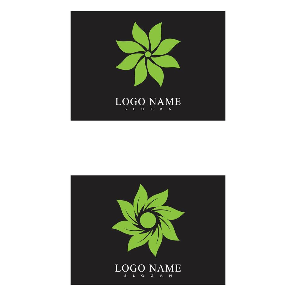 Logos of green leaf ecology nature element vector