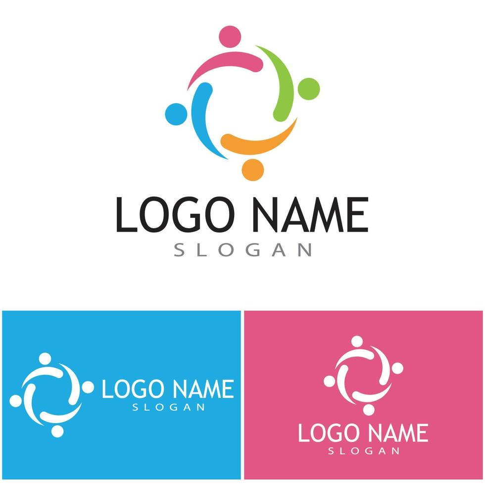 vector de logotipo de adopción y atención comunitaria