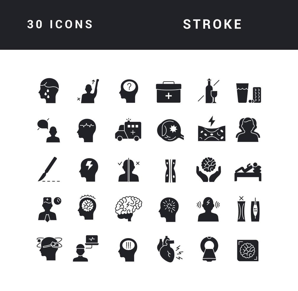 Set of simple icons of Stroke vector