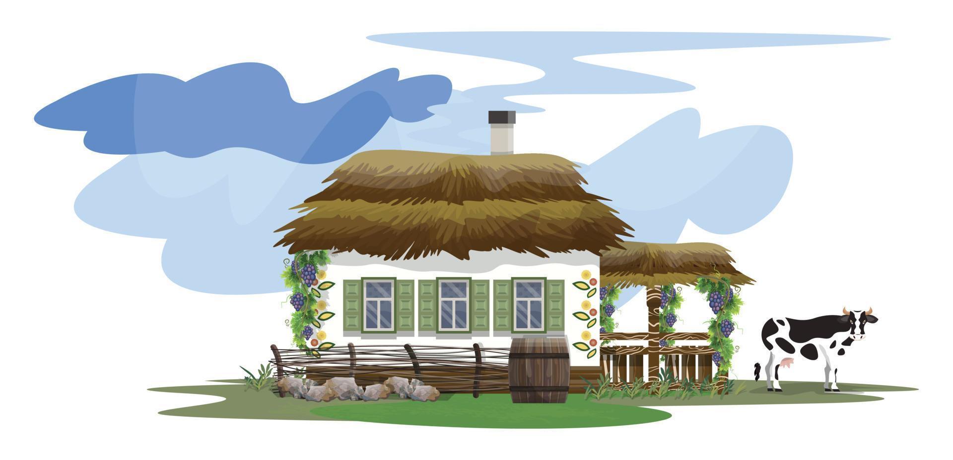 Ukrainian Village House vector