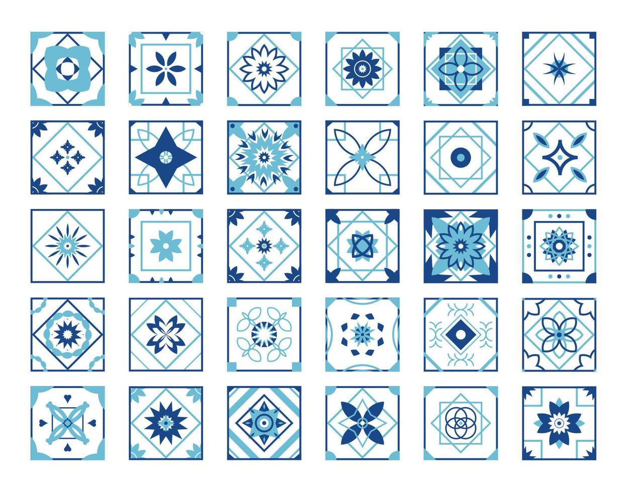 Squares With Geometric Patterns vector