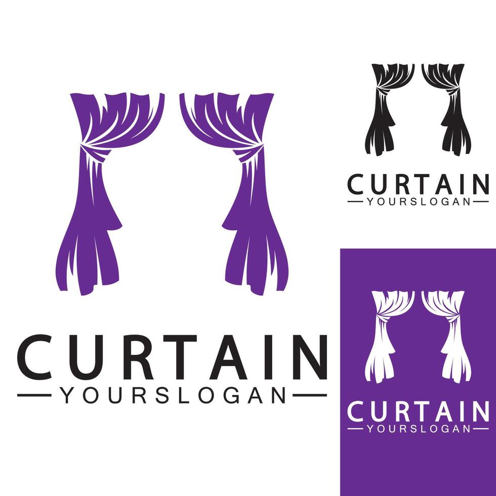 Curtain logo vector illustration design template