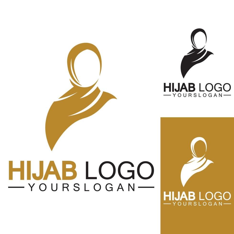 Hijab logo design vector template