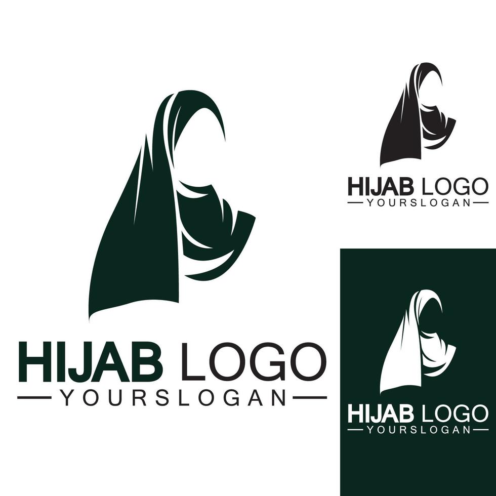 Hijab logo design vector template