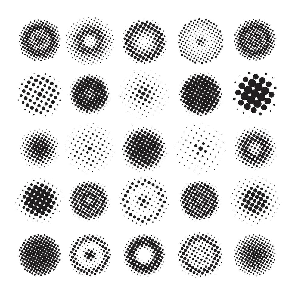 Halftone Circles Collection vector