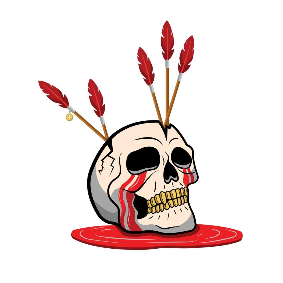 Illustration of the Skull with Arrows vector