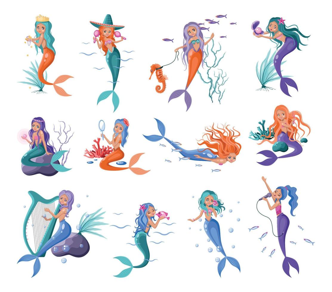 Cartoon Mermaid Collection vector