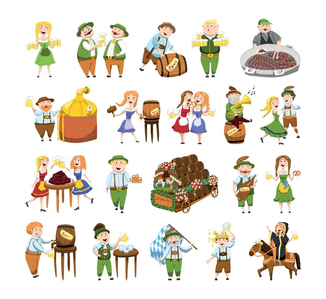 conjunto de ilustración de oktoberfest vector