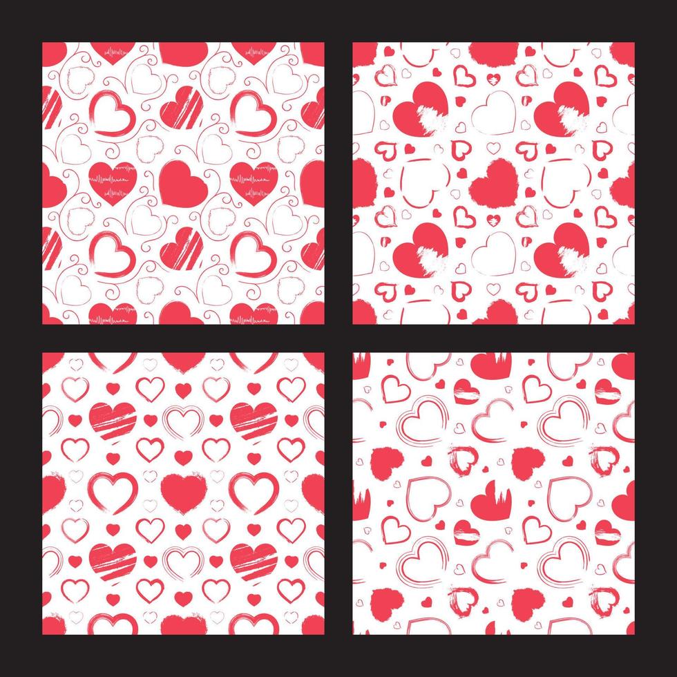 Seamless Pattern with Hearts vector