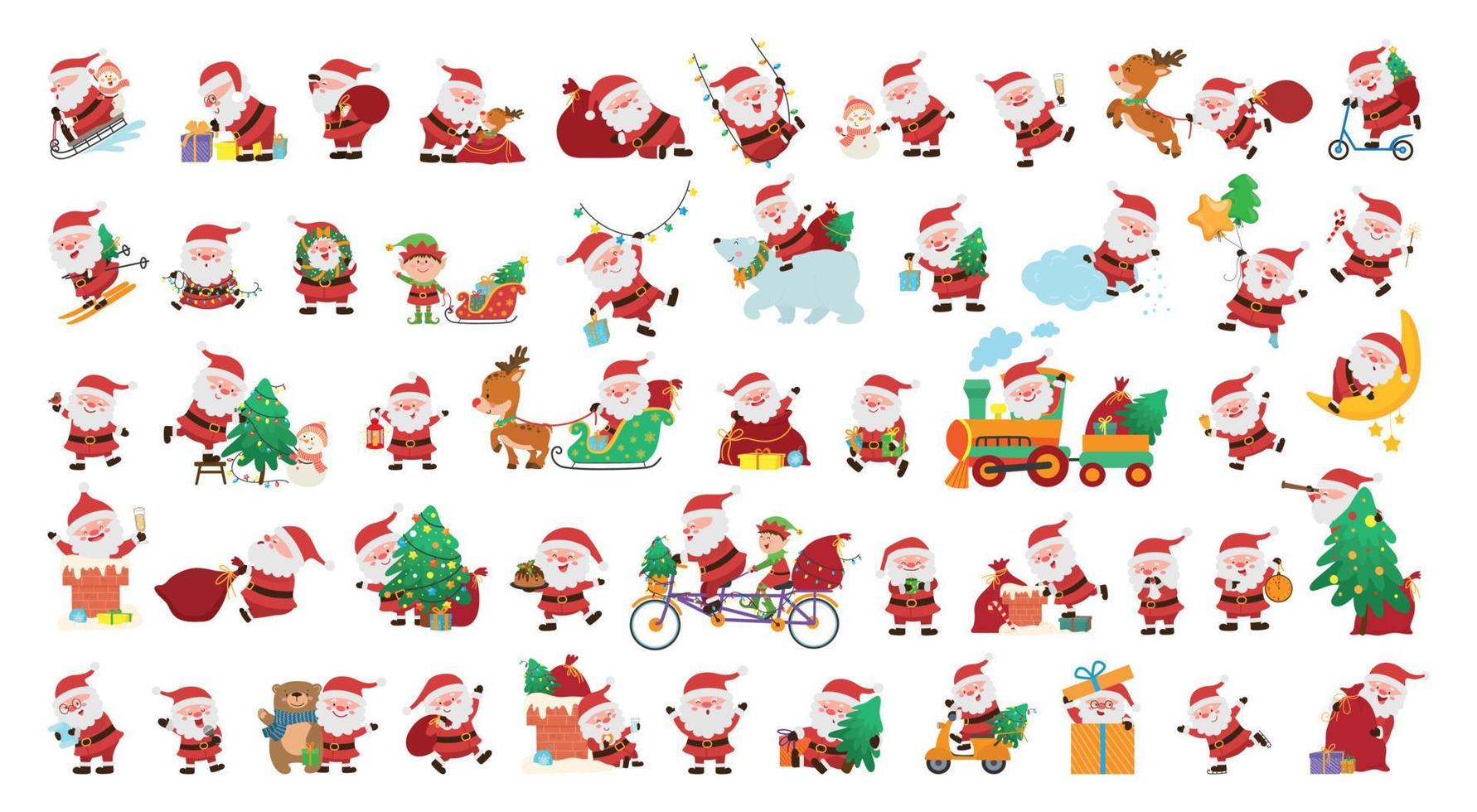 ilustraciones vectoriales con personajes navideños vector