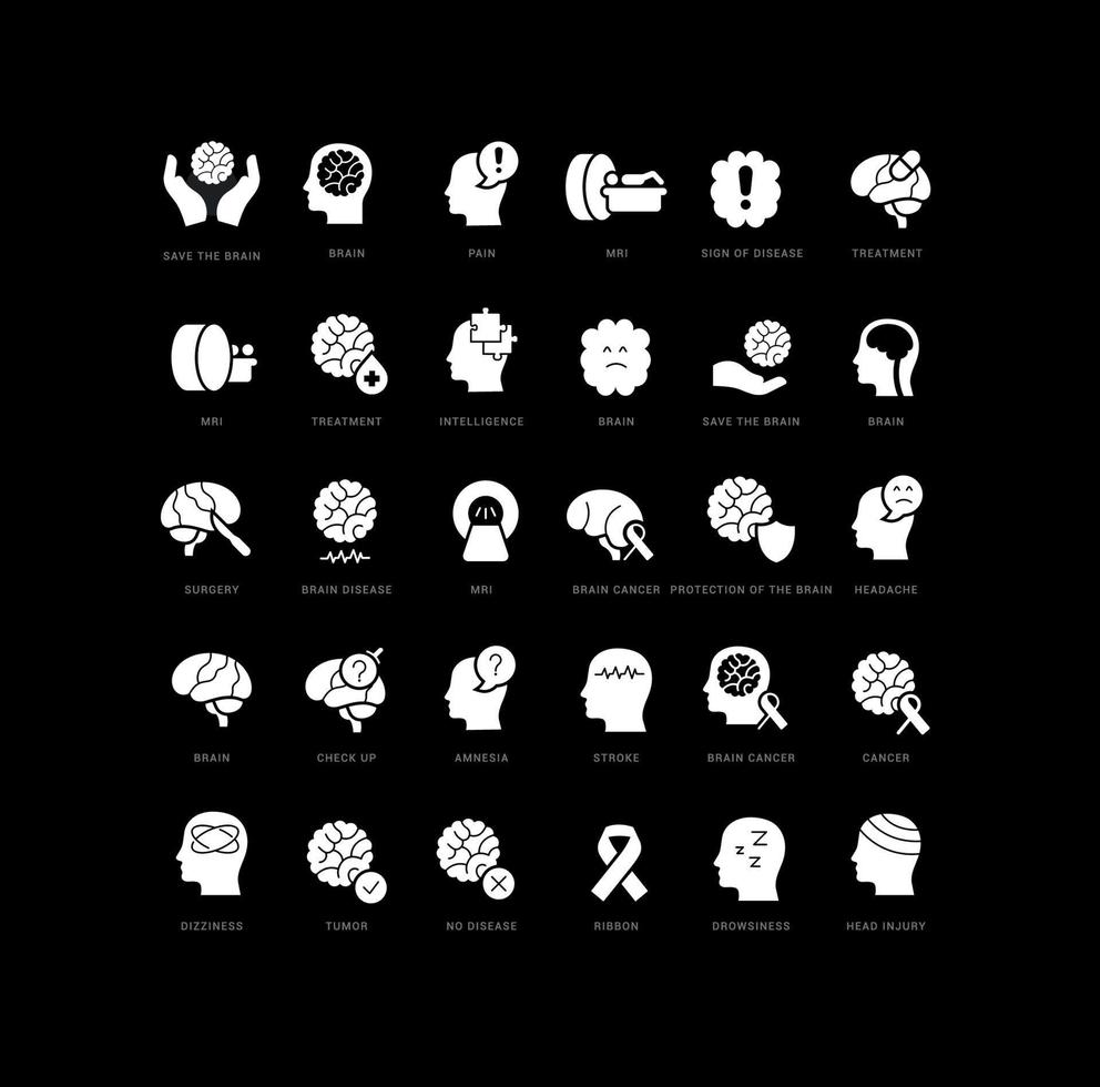 Vector Simple Icons of World Brain Tumor Day
