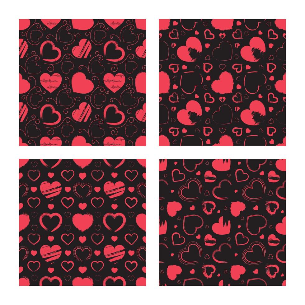 Seamless Pattern with Hearts vector
