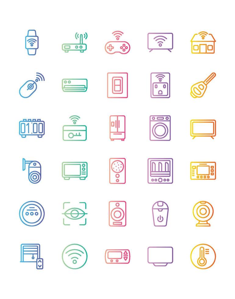 Smart home Icon Set 30 isolated on white background vector