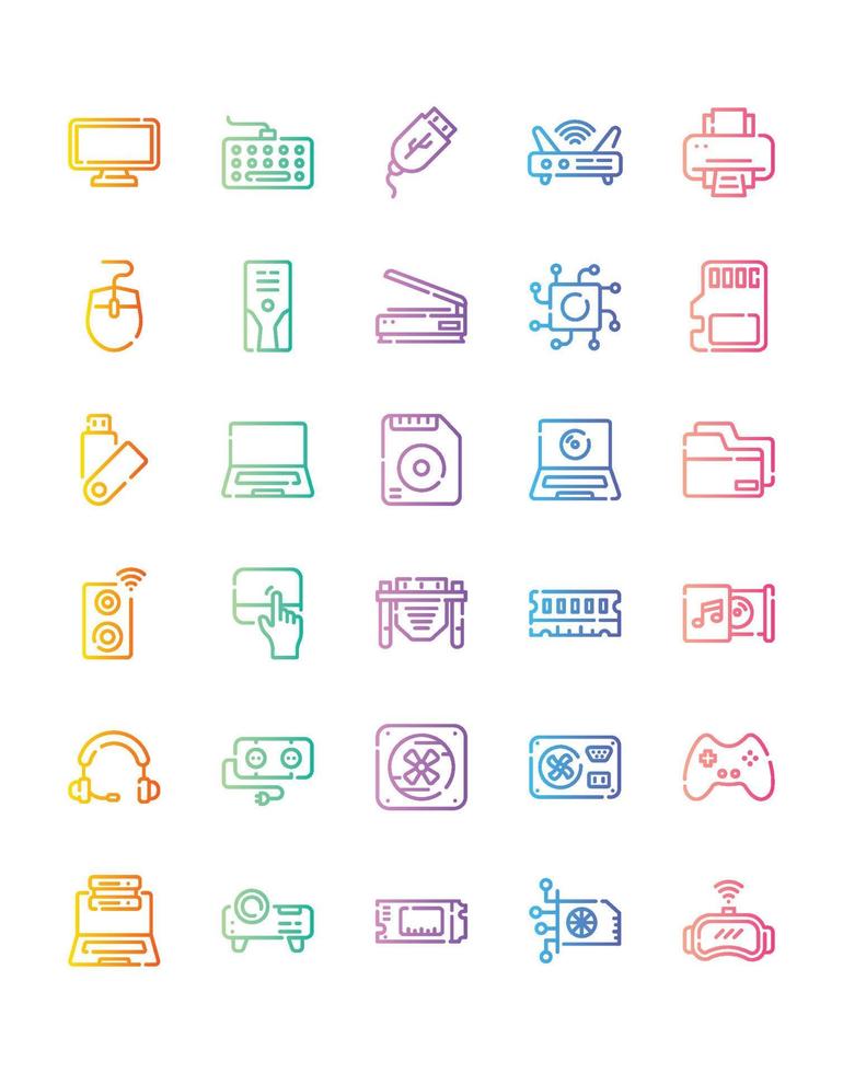 Computer Icon Set 30 isolated on white background vector