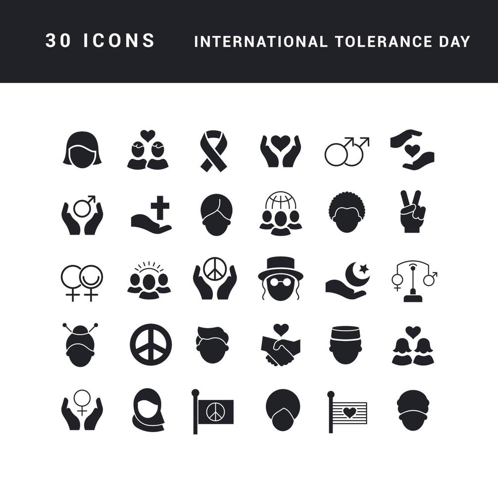 Vector Simple Icons of International Tolerance Day