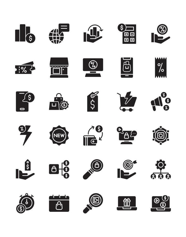 Promotion Icon Set 30 isolated on white background vector