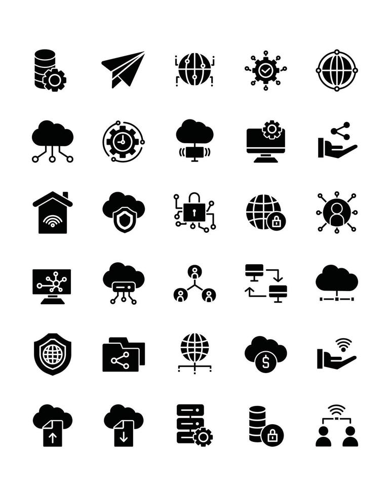 Networking Icon Set 30 isolated on white background vector