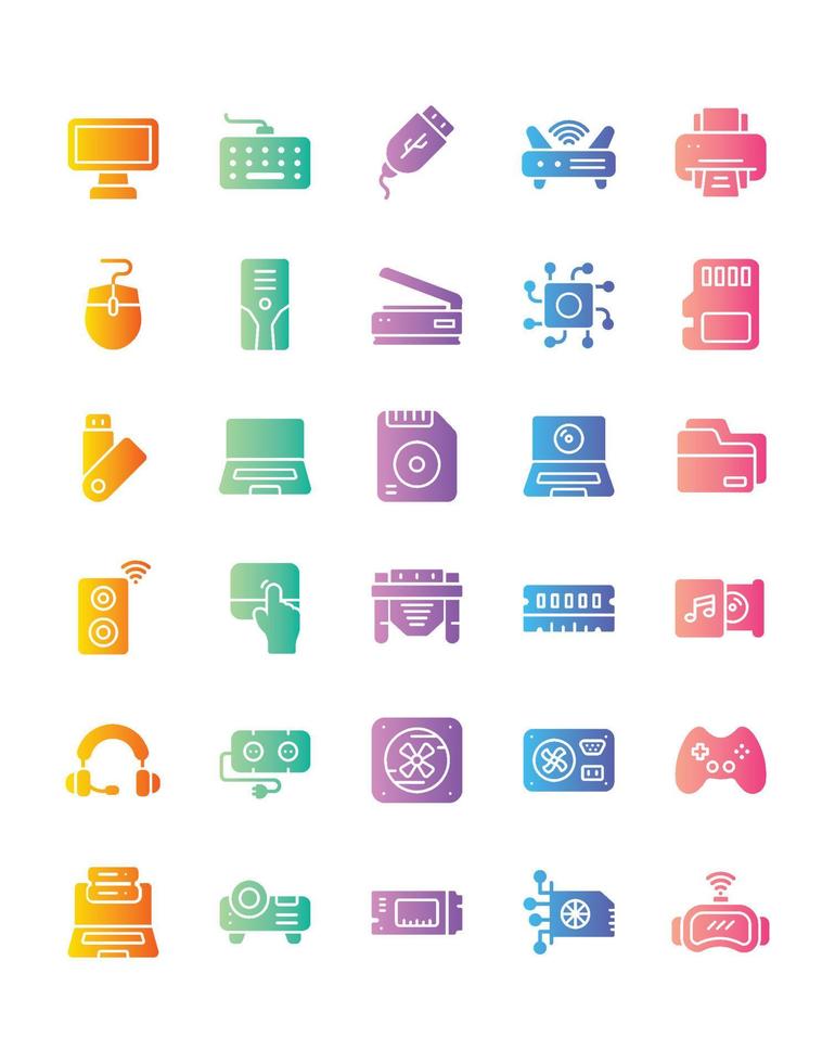 Computer Icon Set 30 isolated on white background vector