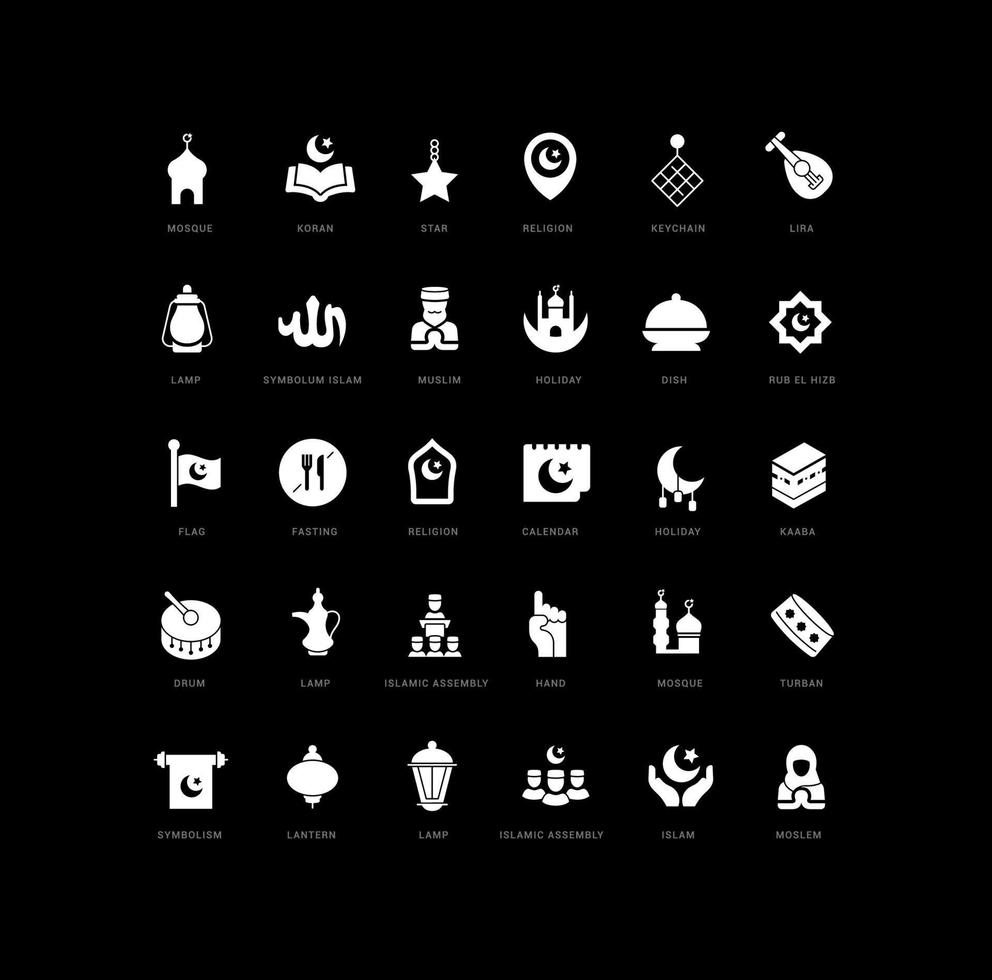 Vector Simple Icons of Ramadan