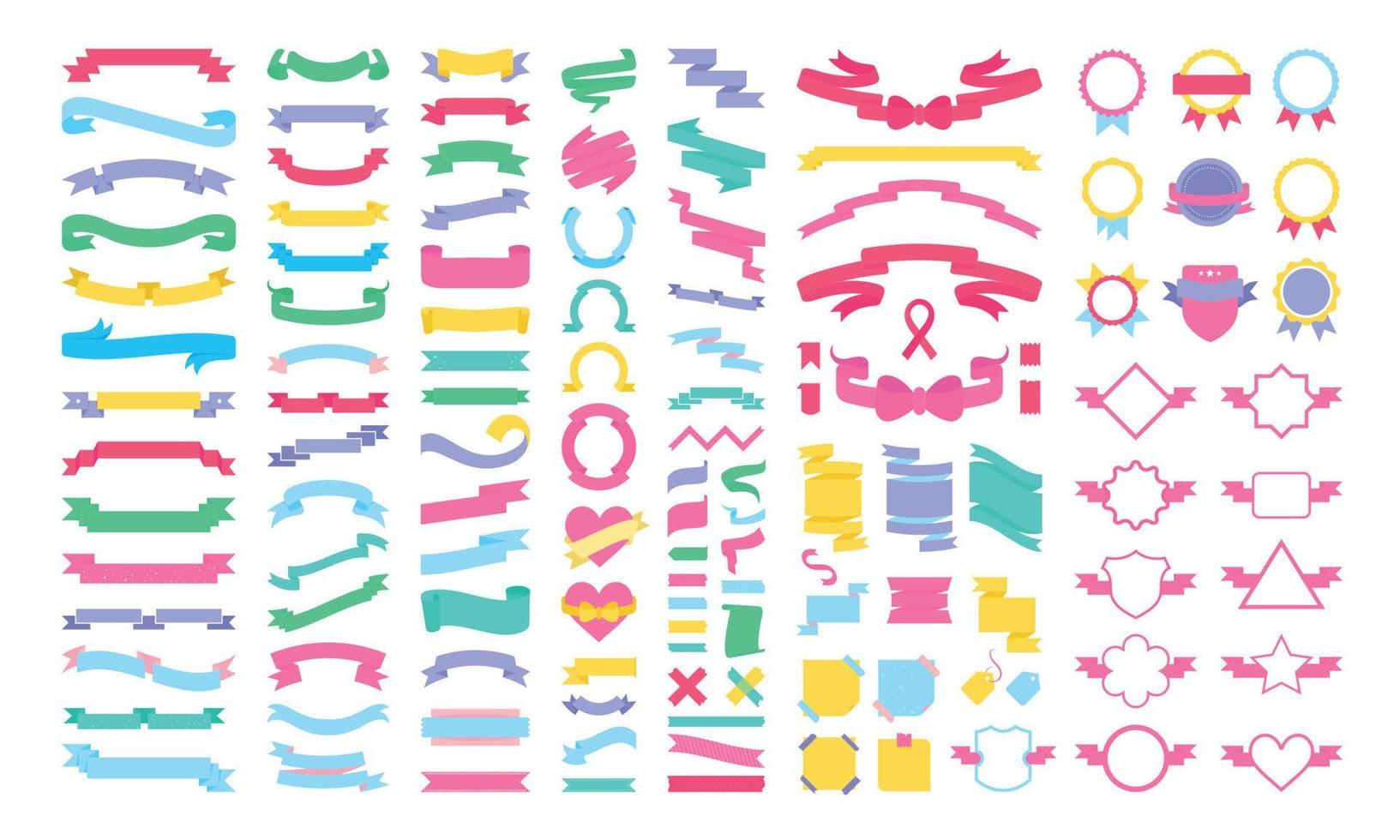 Collection of Ribbons and Tapes vector