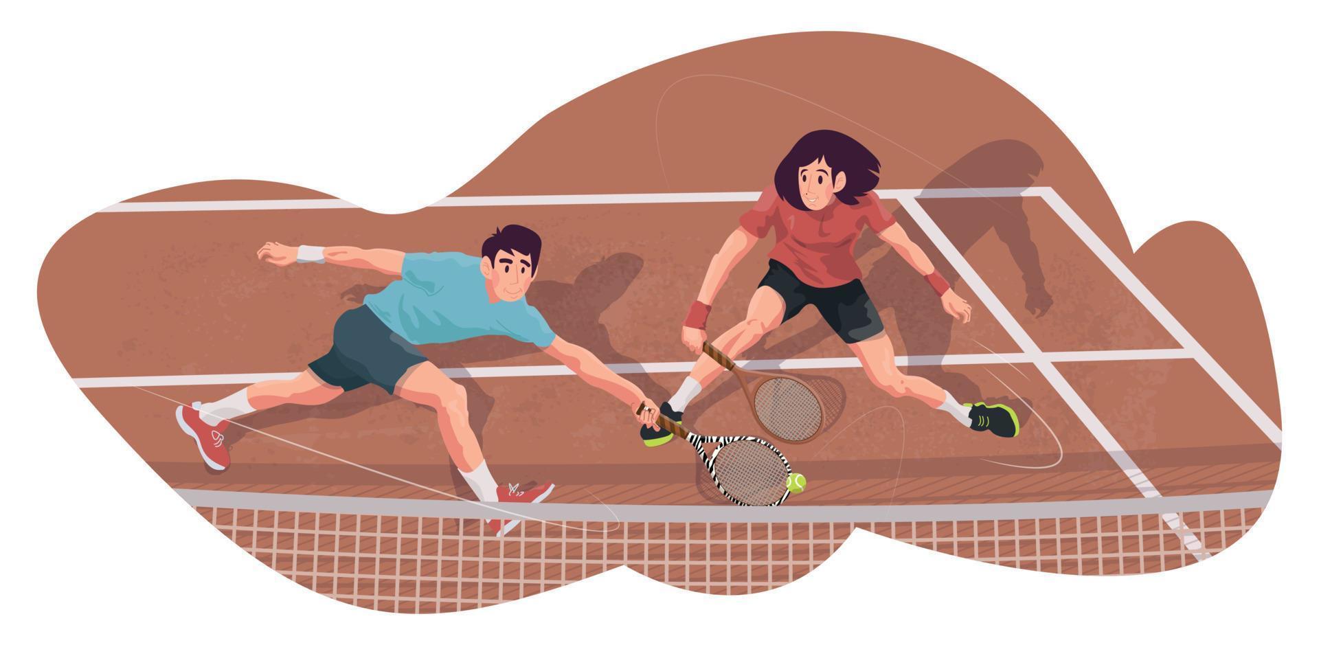 los amantes juegan al tenis vector