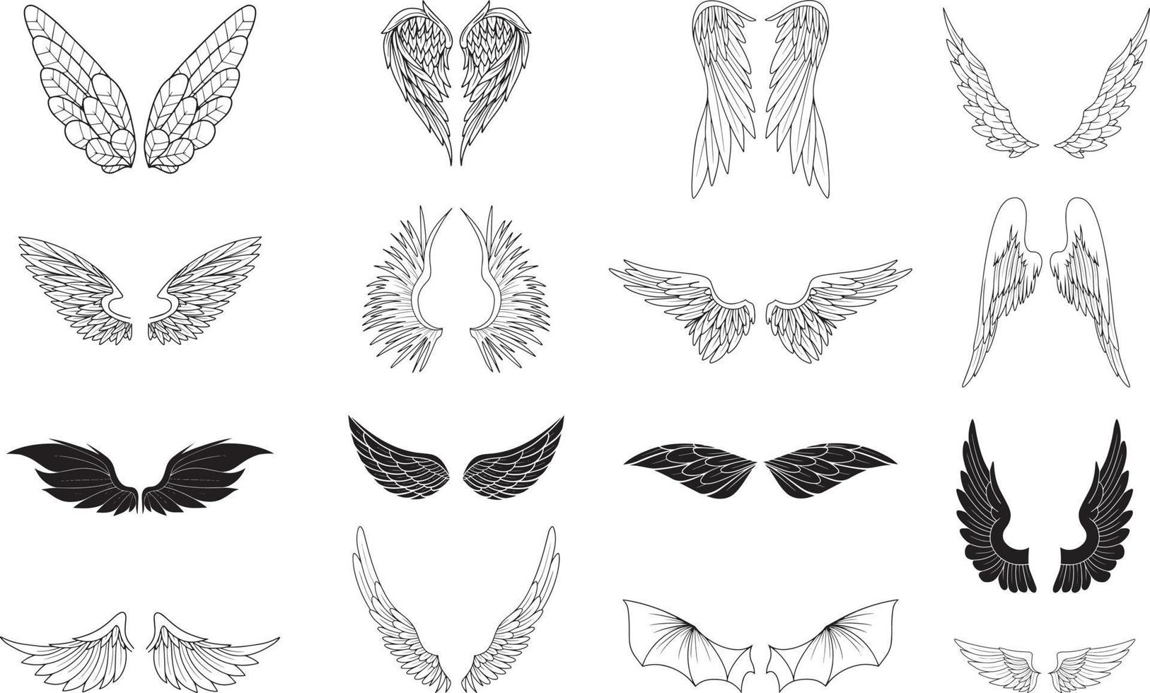 colección de alas vector