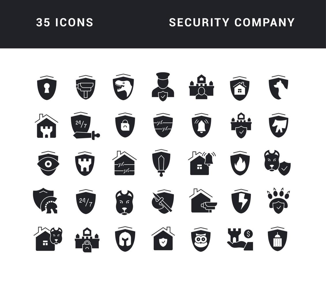 Set of simple icons of Security Company vector