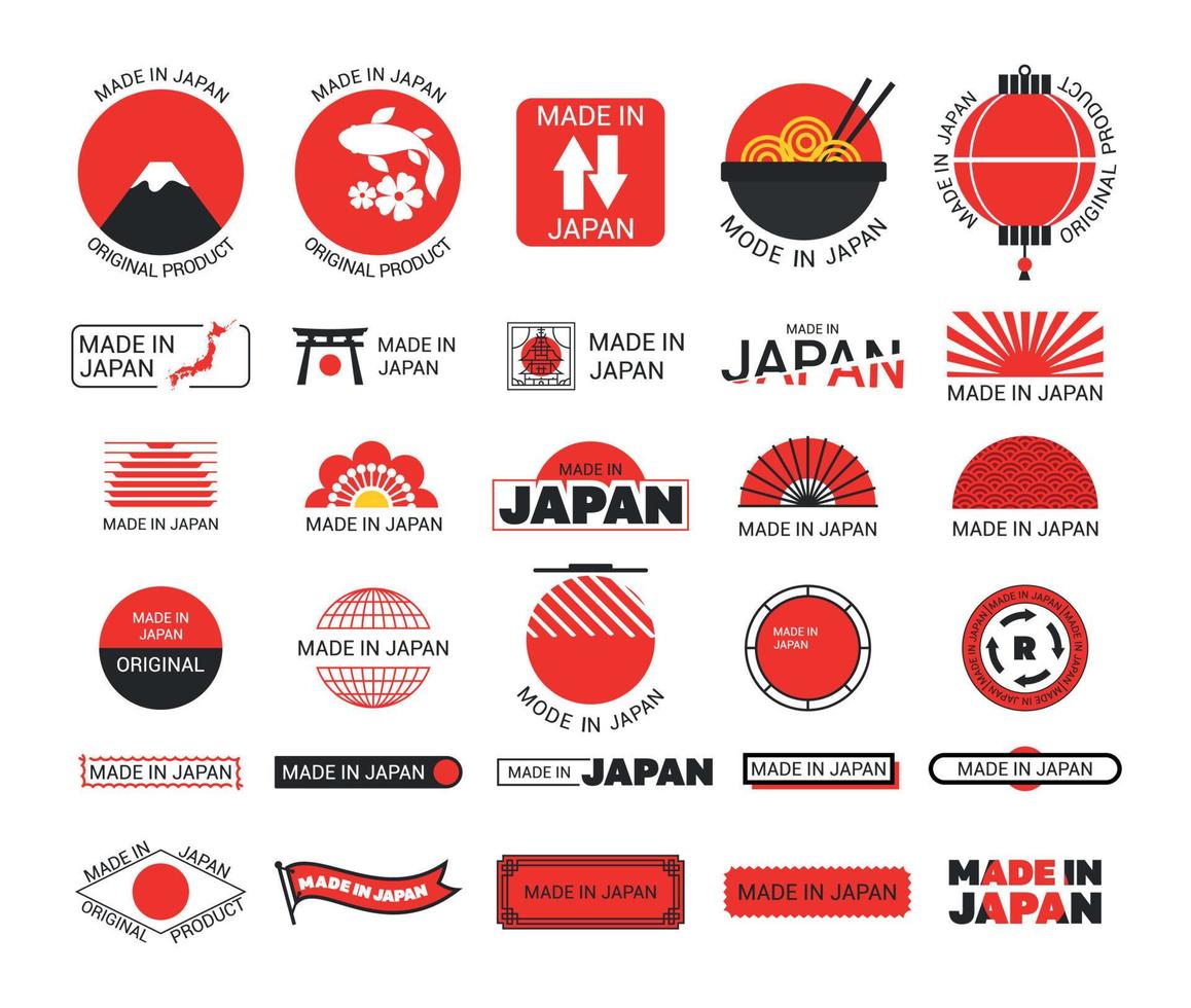 Labels of Made in Japan vector