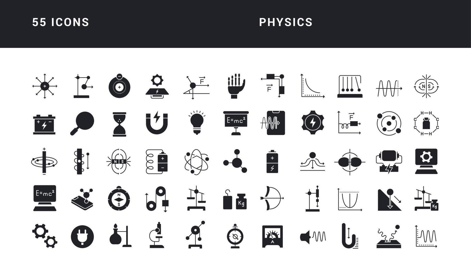 Set of simple icons of Physics vector