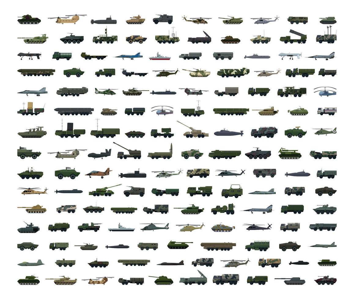 conjunto de transporte militar vector