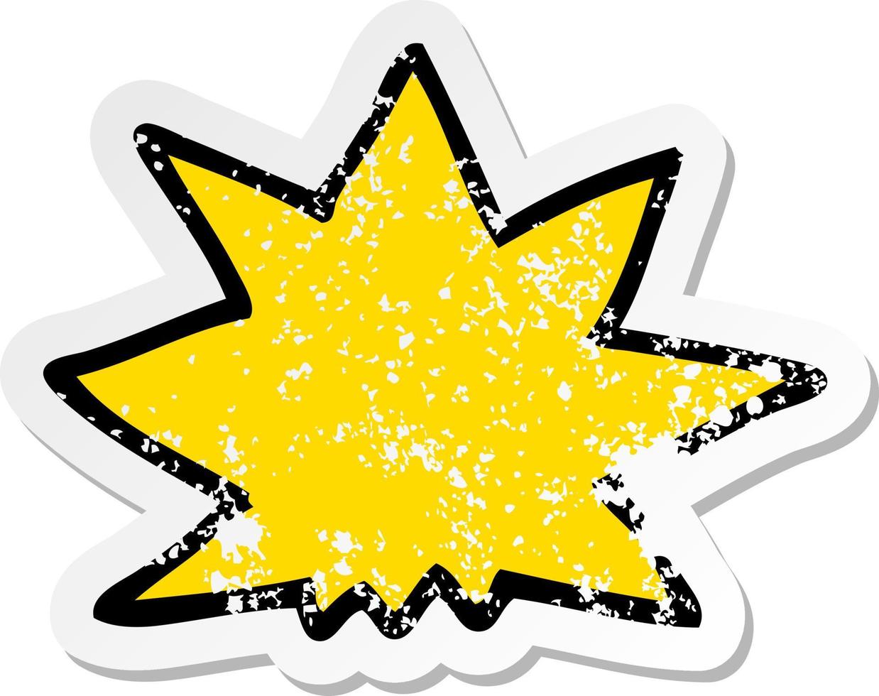 distressed sticker of a cartoon explosion vector