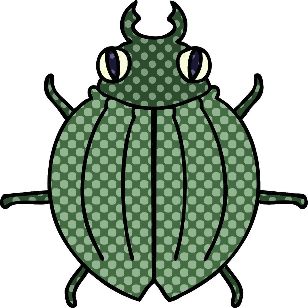 quirky comic book style cartoon beetle vector