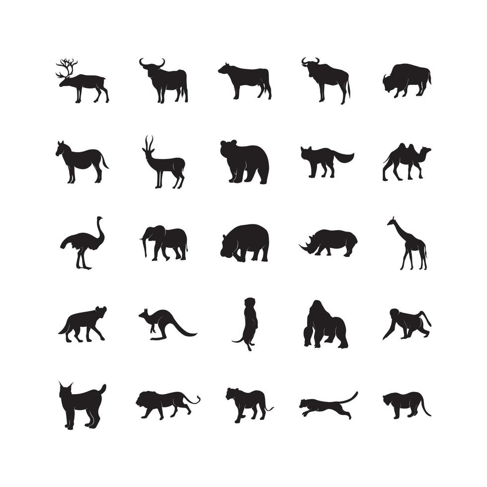 colección de animales salvajes vector