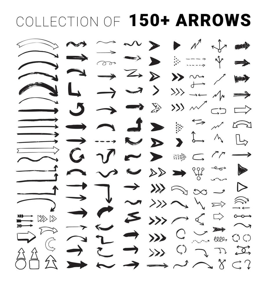 Collection of Texturing Arrows vector