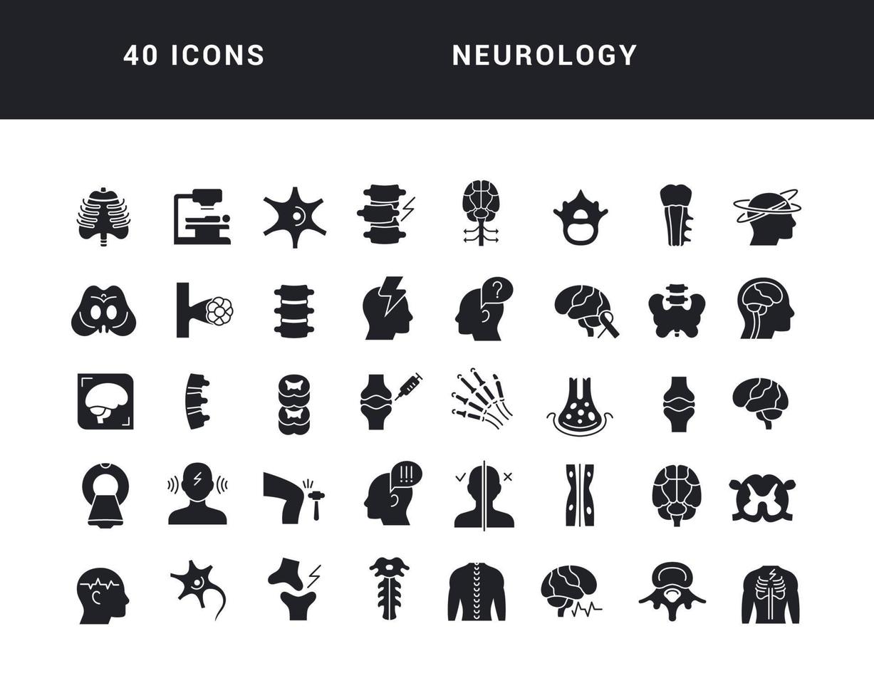 Set of simple icons of Neurology vector