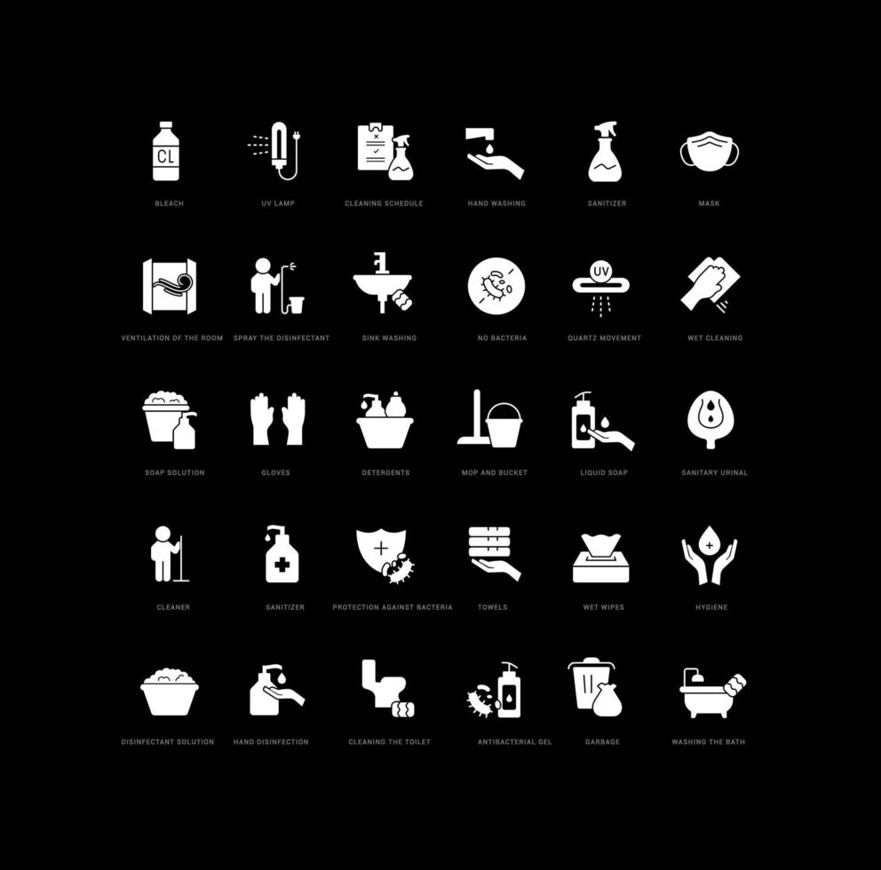 Set of simple icons of Sanitation vector