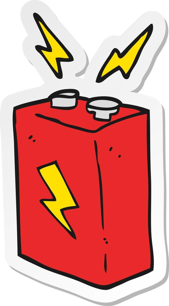 sticker of a cartoon battery vector
