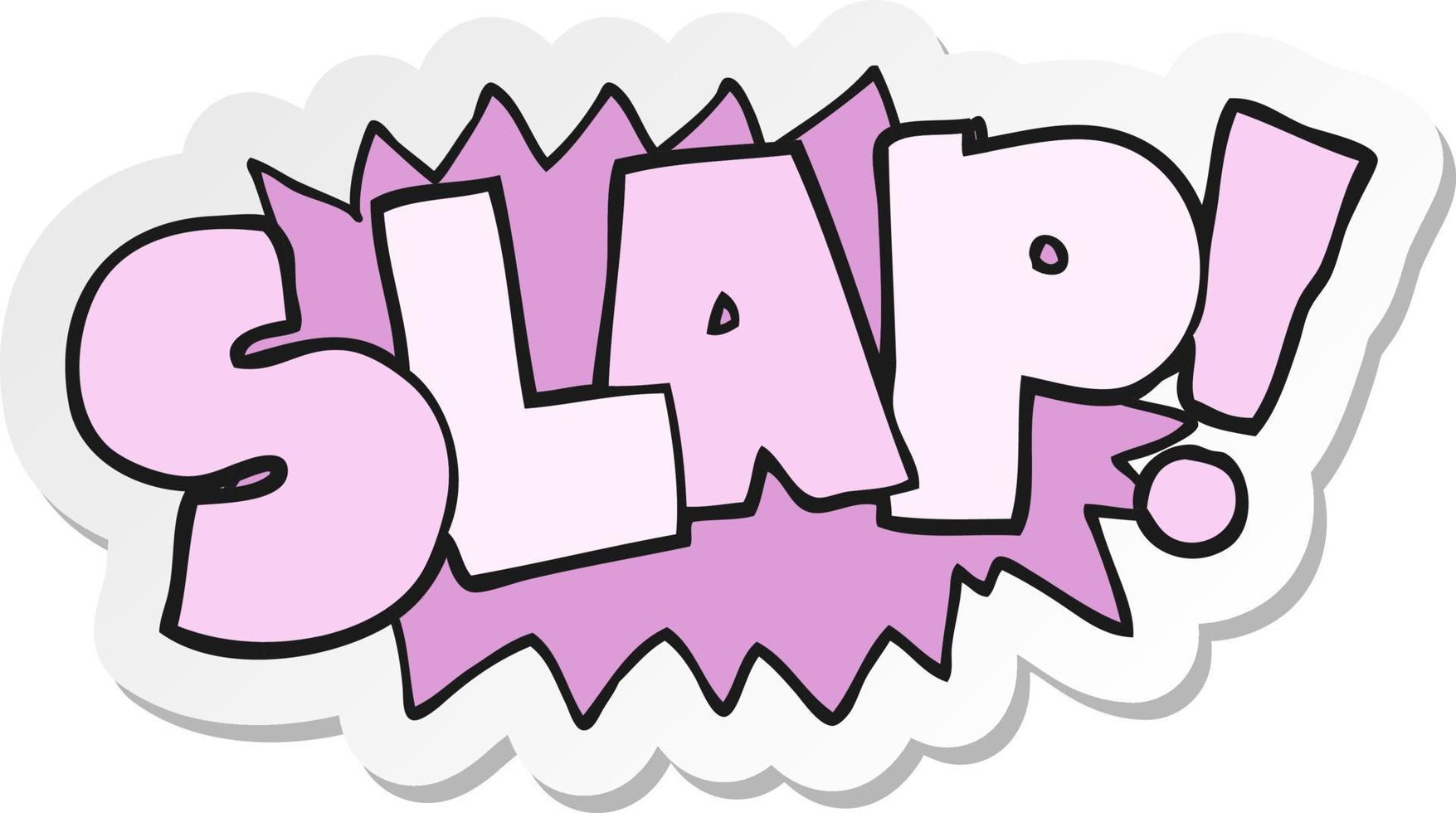 sticker of a cartoon slap symbol vector
